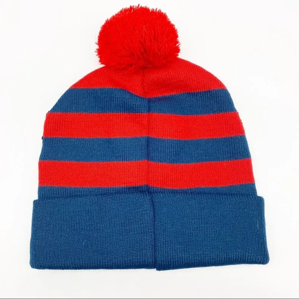NEW Captain Marvel‎ Knit Hat Cap Beanie Red Blue Reversible Sequin Youth OS